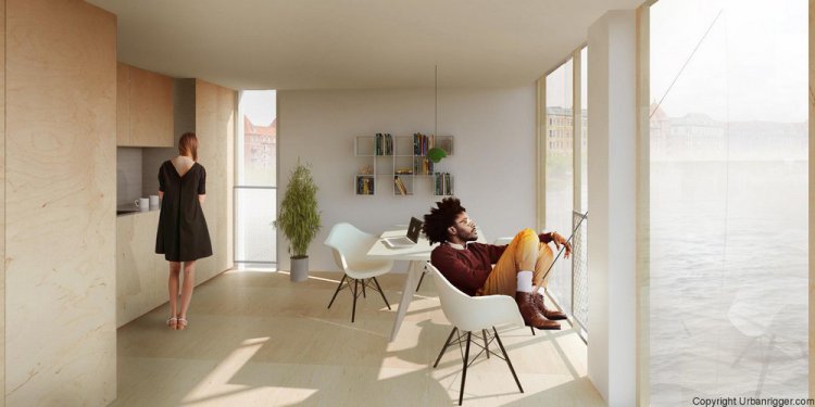 Плавающие общежития из морских контейнеров для датских студентов Плавающие общежития из морских контейнеров для датских студентов