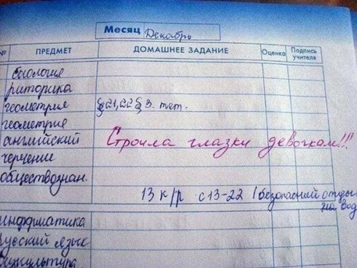 15 отборных записей в дневниках, после которых хочется в школу (фото) 15 отборных записей в дневниках, после которых хочется в школу (фото)